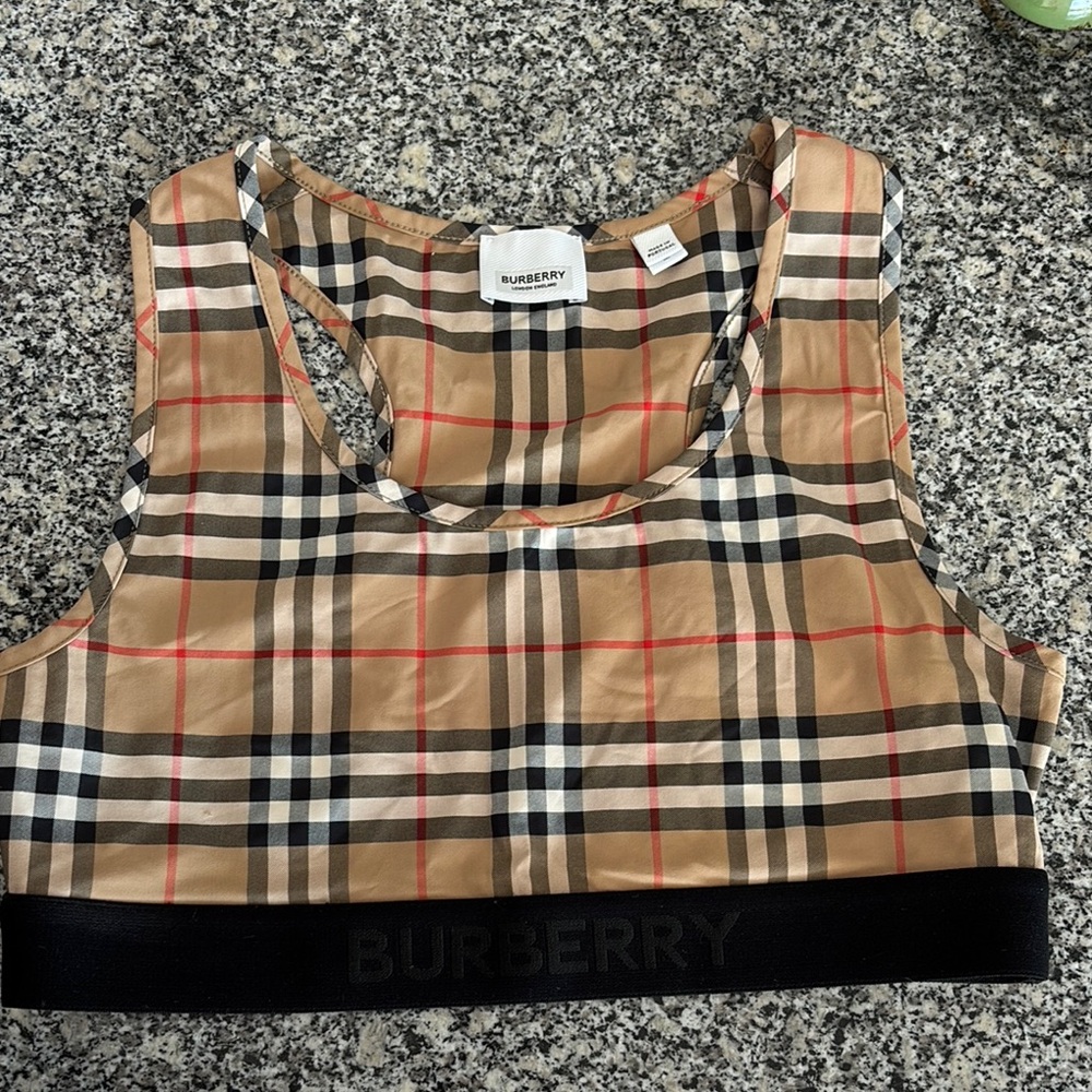 Burberry Plaid Crop Top and Short Set